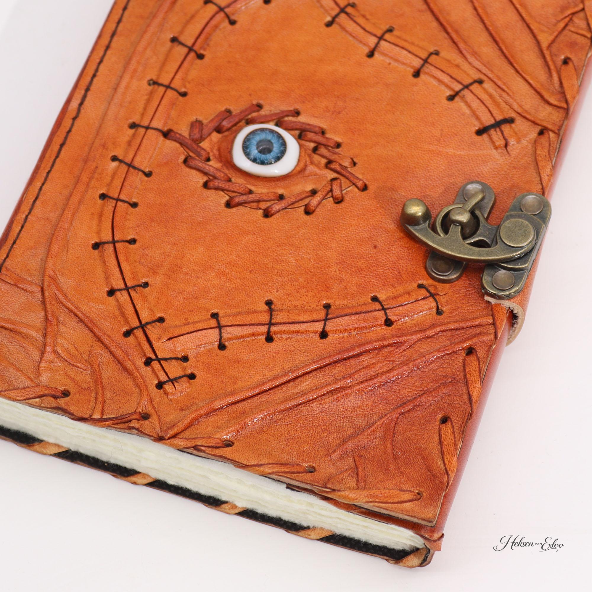 Book of Shadows of Grimoire van huid/leer met een wakend oog 2 - Afbeelding 3